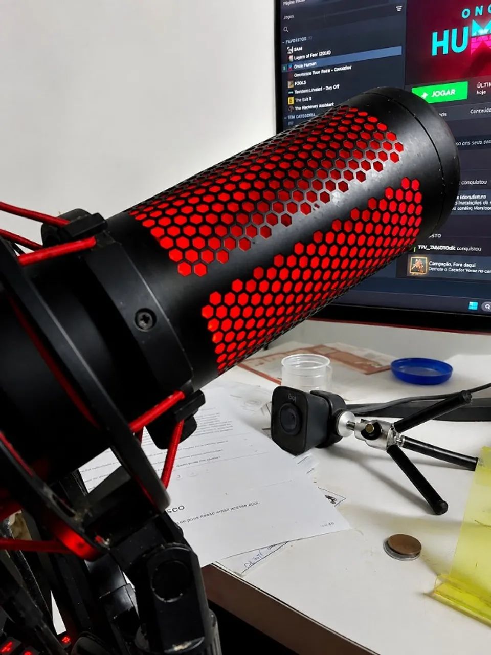 Microfone HyperX QuadCast + Suporte 