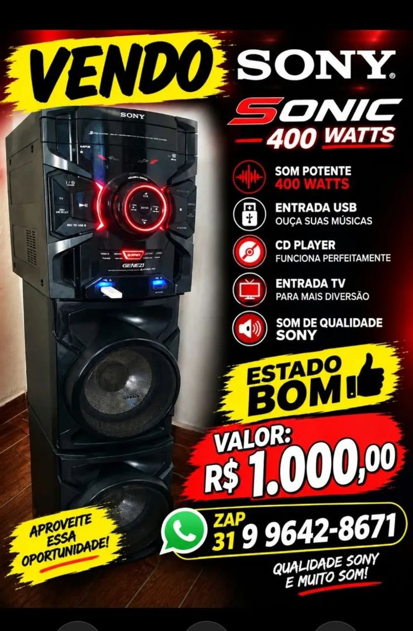 Aparelho de som Sony genezi 