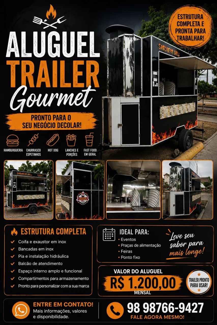 ALUGA-SE ou Vende TRAILER GOURMET COMPLETO