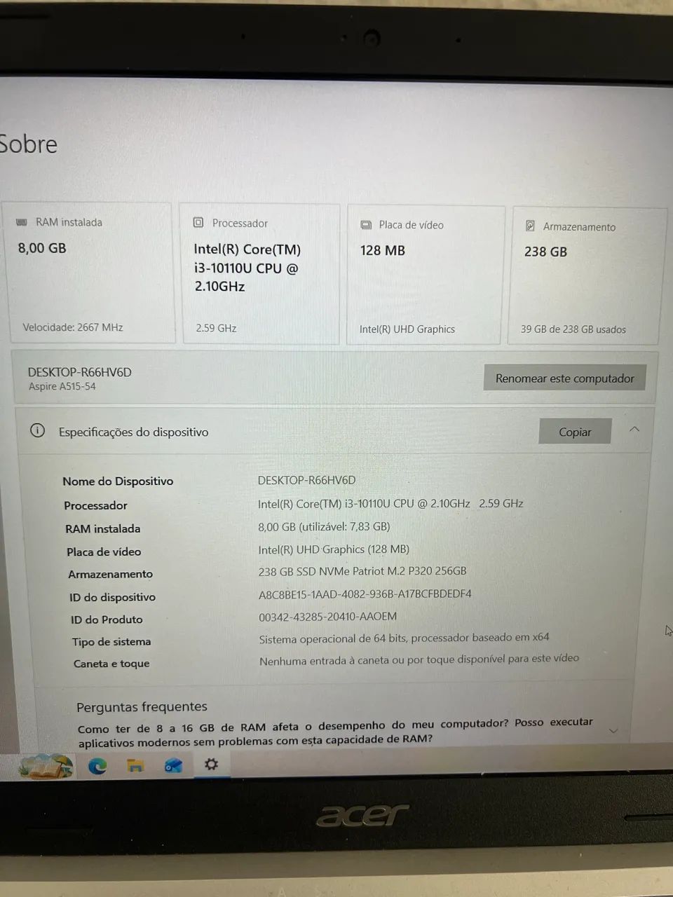 Notebook Acer  - Foto 3