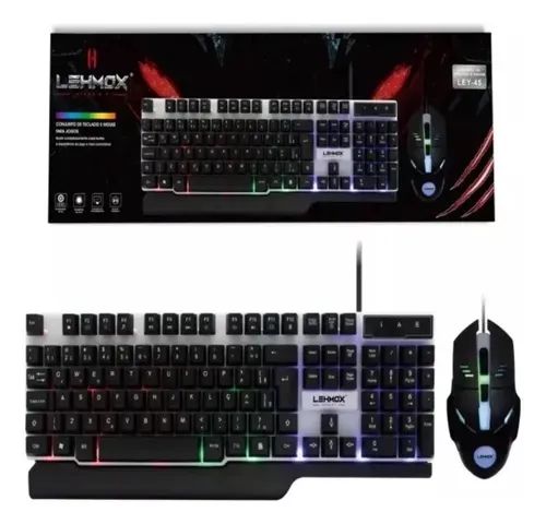 Kit Teclado e Mouse Gamer USB  RGB LEHMOX - LEY-45
