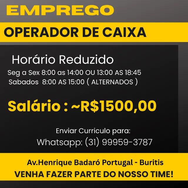 CAIXA - Horário Reduzido ~ R$1500,00 