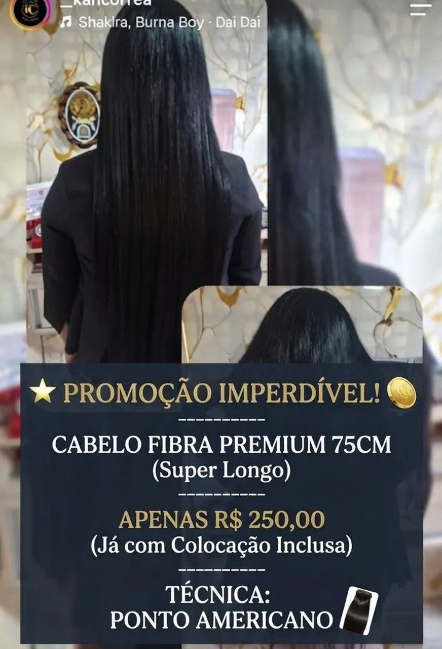 Cabelo fibra Premium importado 