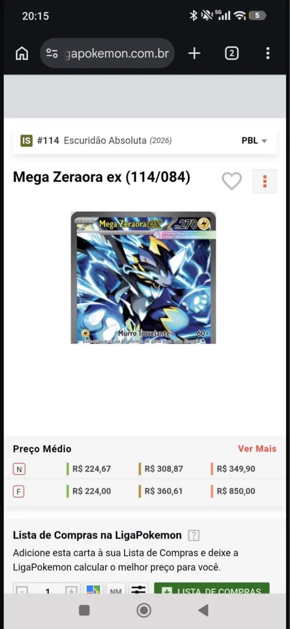 Pokemon -carta Mega Zeraora EX - Foto 2