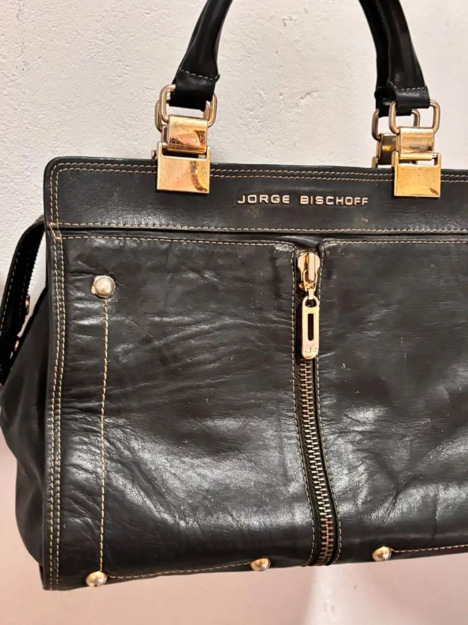 Bolsa em couro e original  - Foto 2