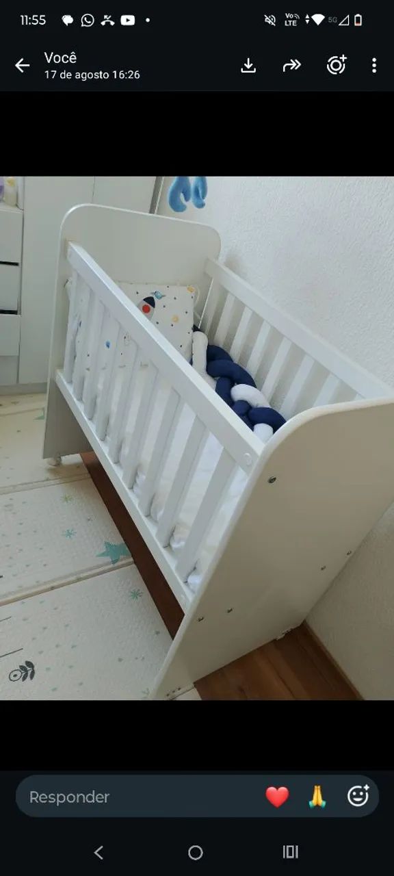 Mini Berço com colchão  - Foto 4