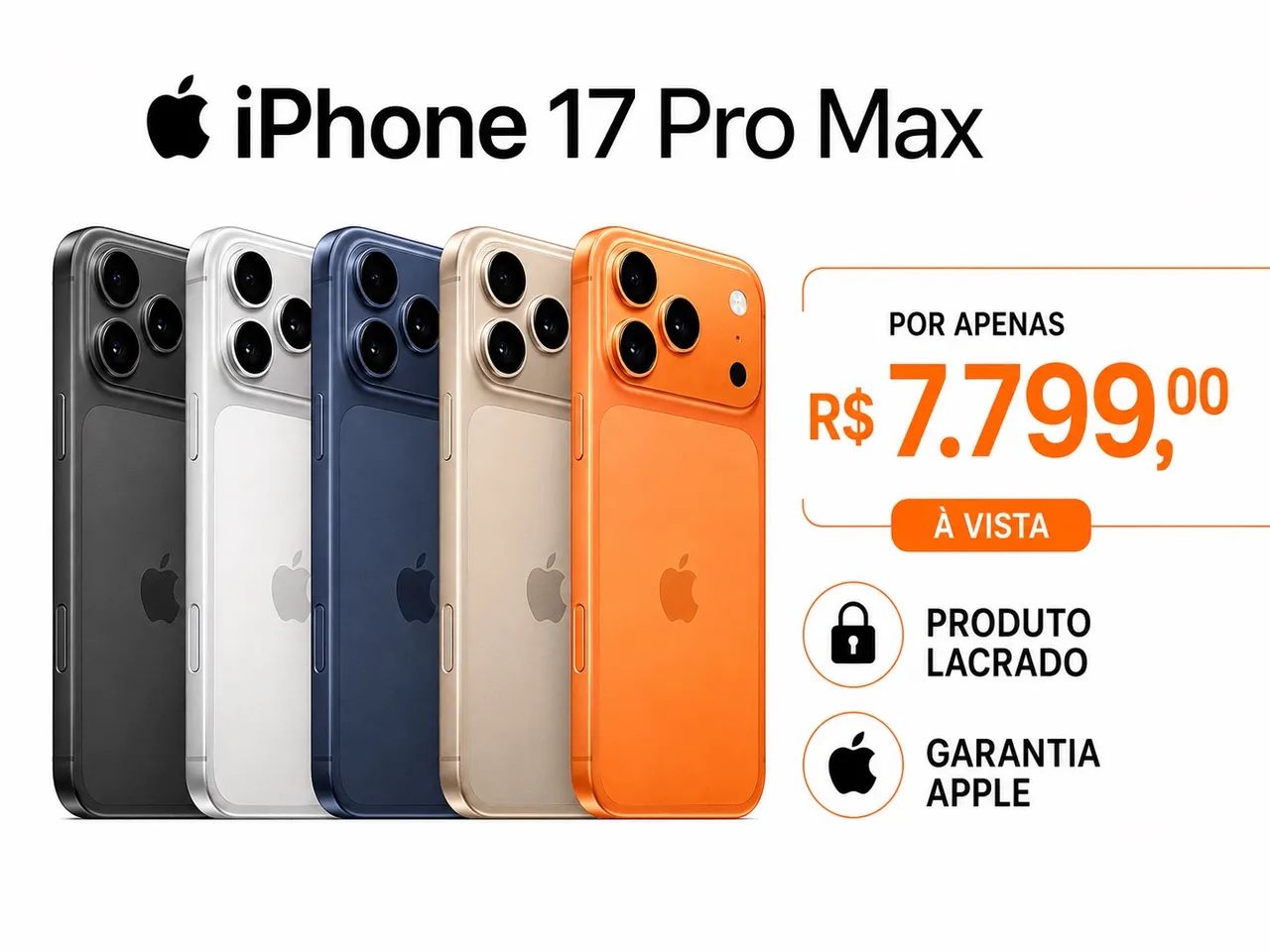 iPhone 17 Pro Max Silver (Prata) - Lacrado