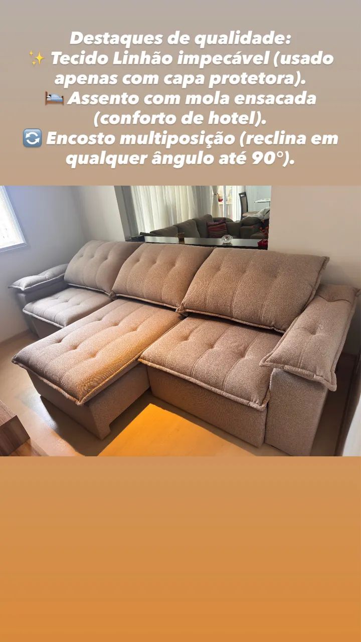 Sofá retrátil 3 lugares - Foto 5