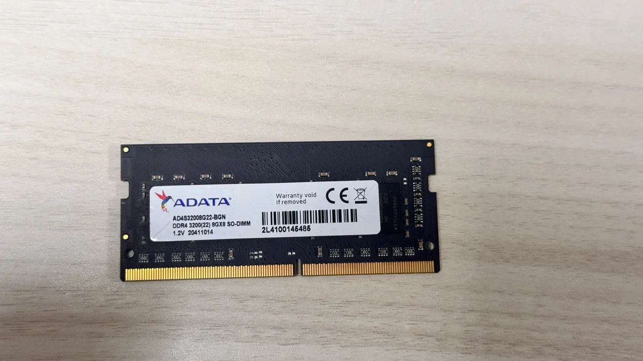MEMÓRIA DDR4 ADATA  8GB 3200 NOTEBOOK 