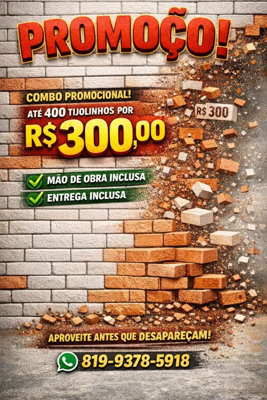 Tijolinhos de Gesso R$:0,50