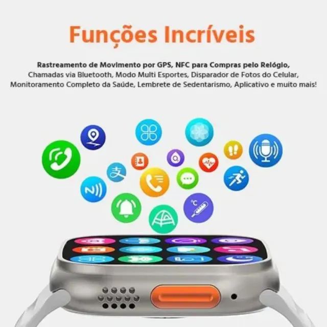 Relógio Smartwatch 49mm Com 04 Pulseiras Zt04 Ultra 2 - Foto 4