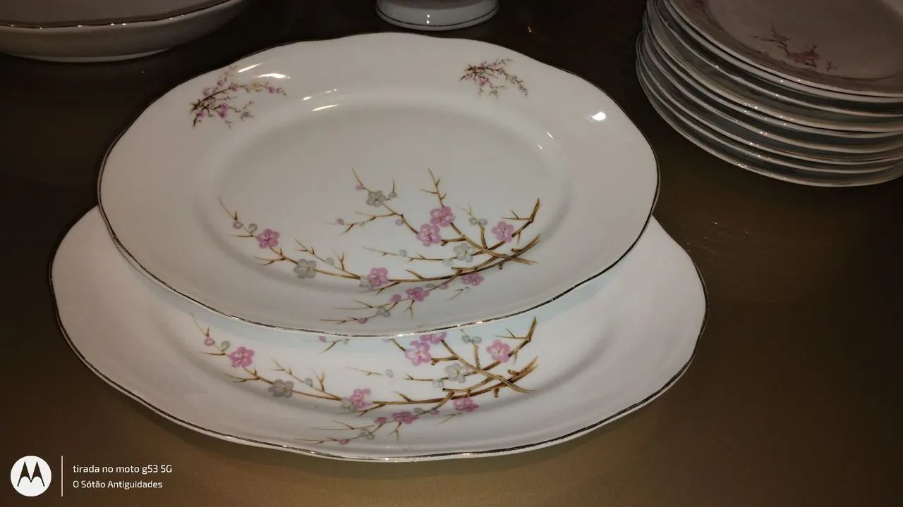 Jogo de jantar porcelana Steatita 38 peças flor de cerejeira  - Foto 4
