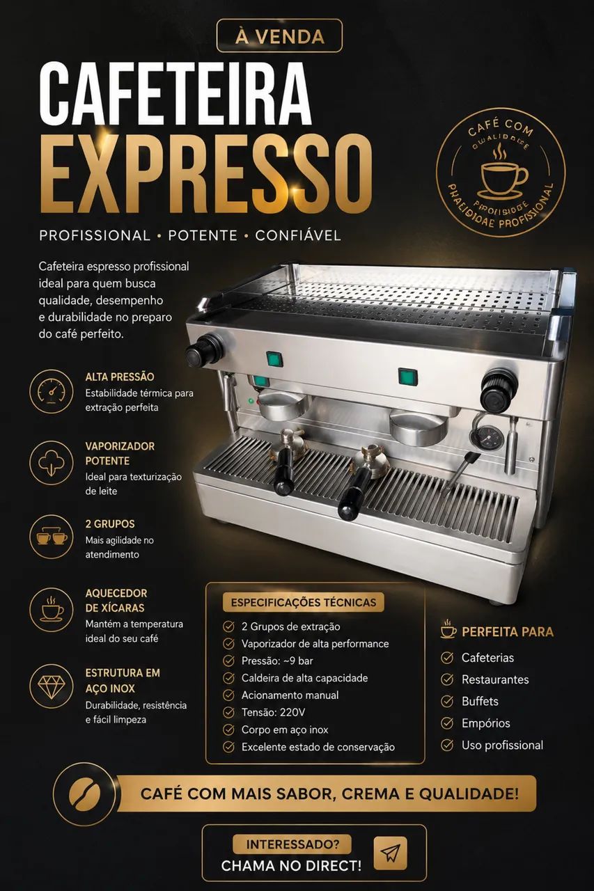 Máquina de café 2 grupos em inox - Foto 2