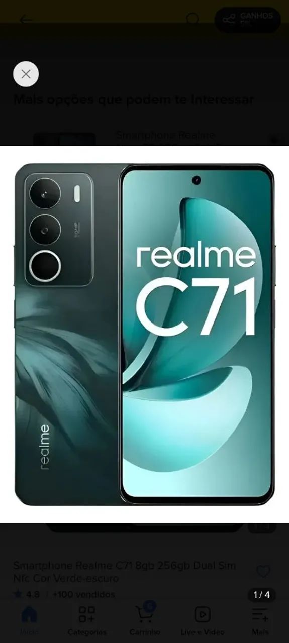 Vendo realme c71 semi-novo 