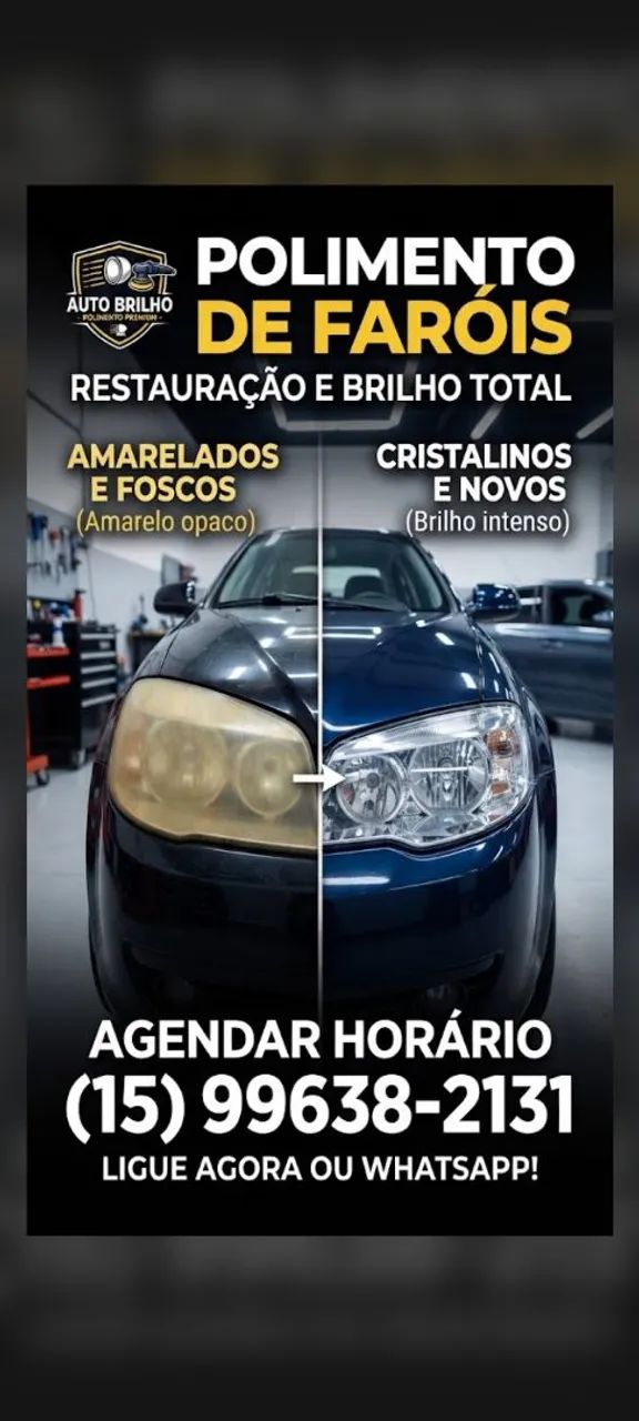 Polimento e revitalização de faróis 