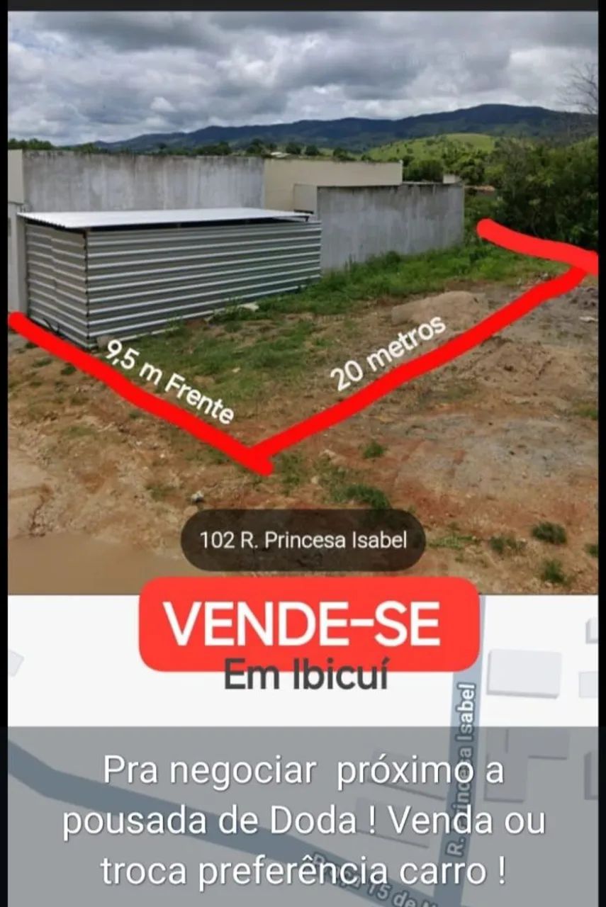 Terreno próximo a pousada de Doda.