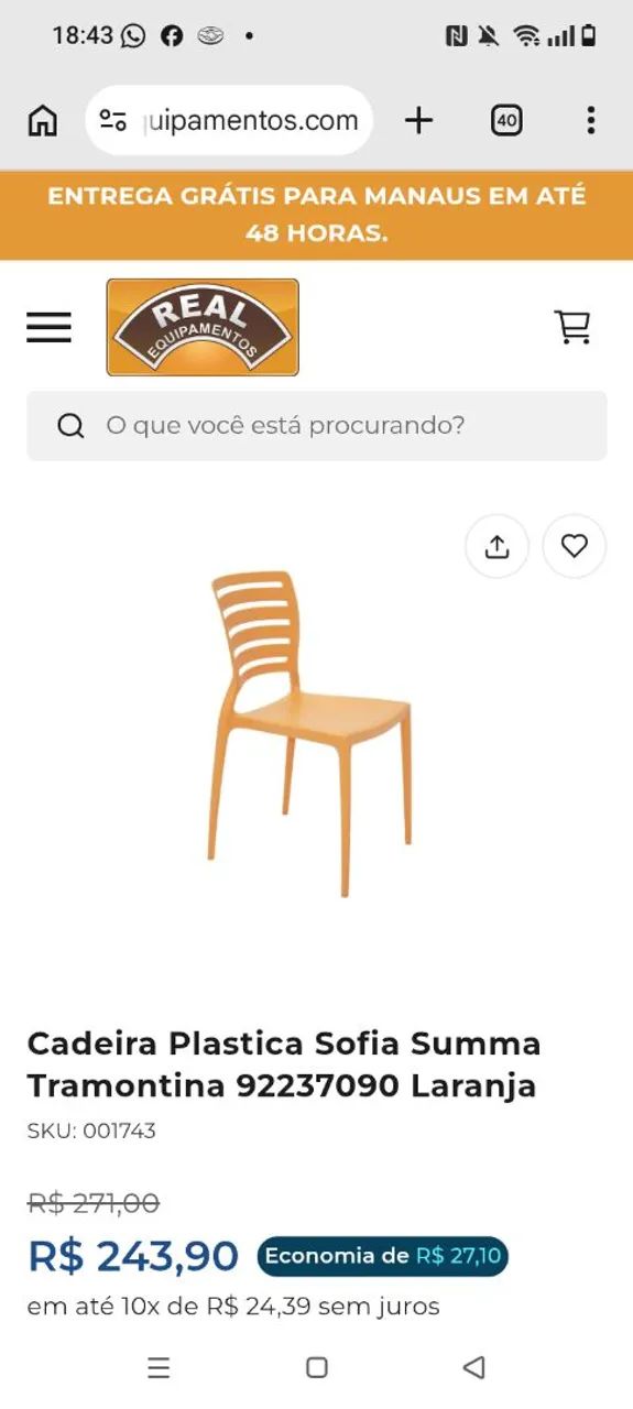 Cadeira de Plástico Tramontina  - Foto 2