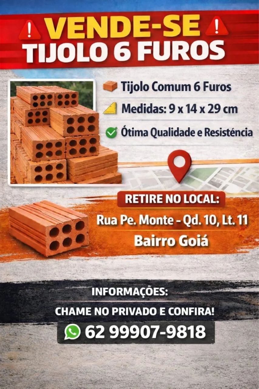Tijolos 6 Furos65082639624963120