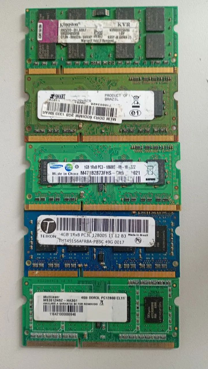 Lote Memória Ram de PC e Notebook