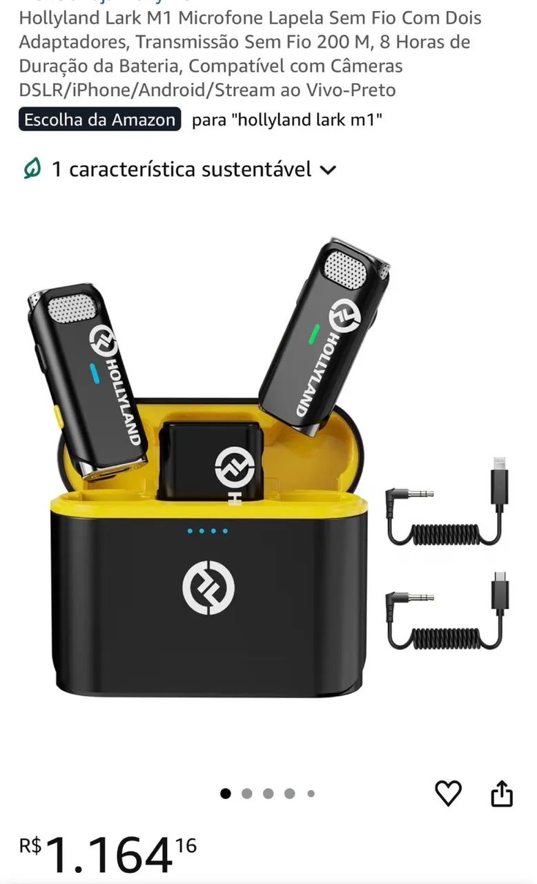 Microfone para celular e câmera profissional Hollyland - Foto 4