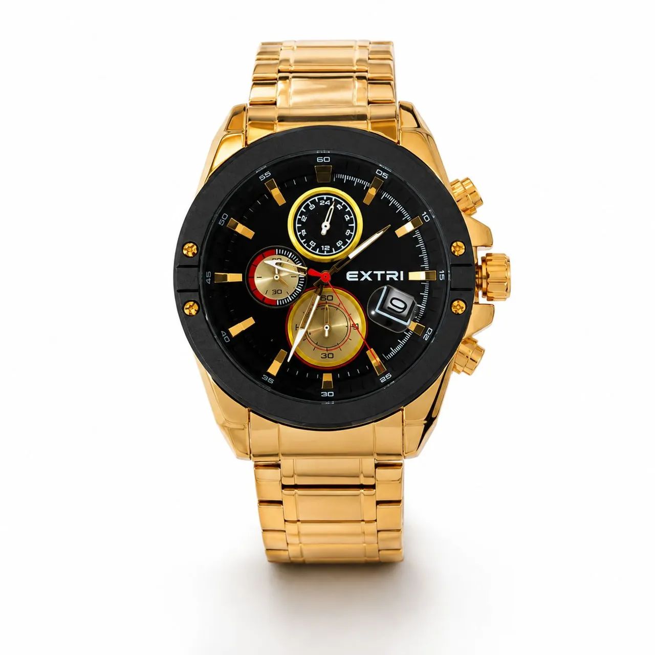 Relógio Masculino EXTRI Dourado - Estilo e Elegância - Foto 2