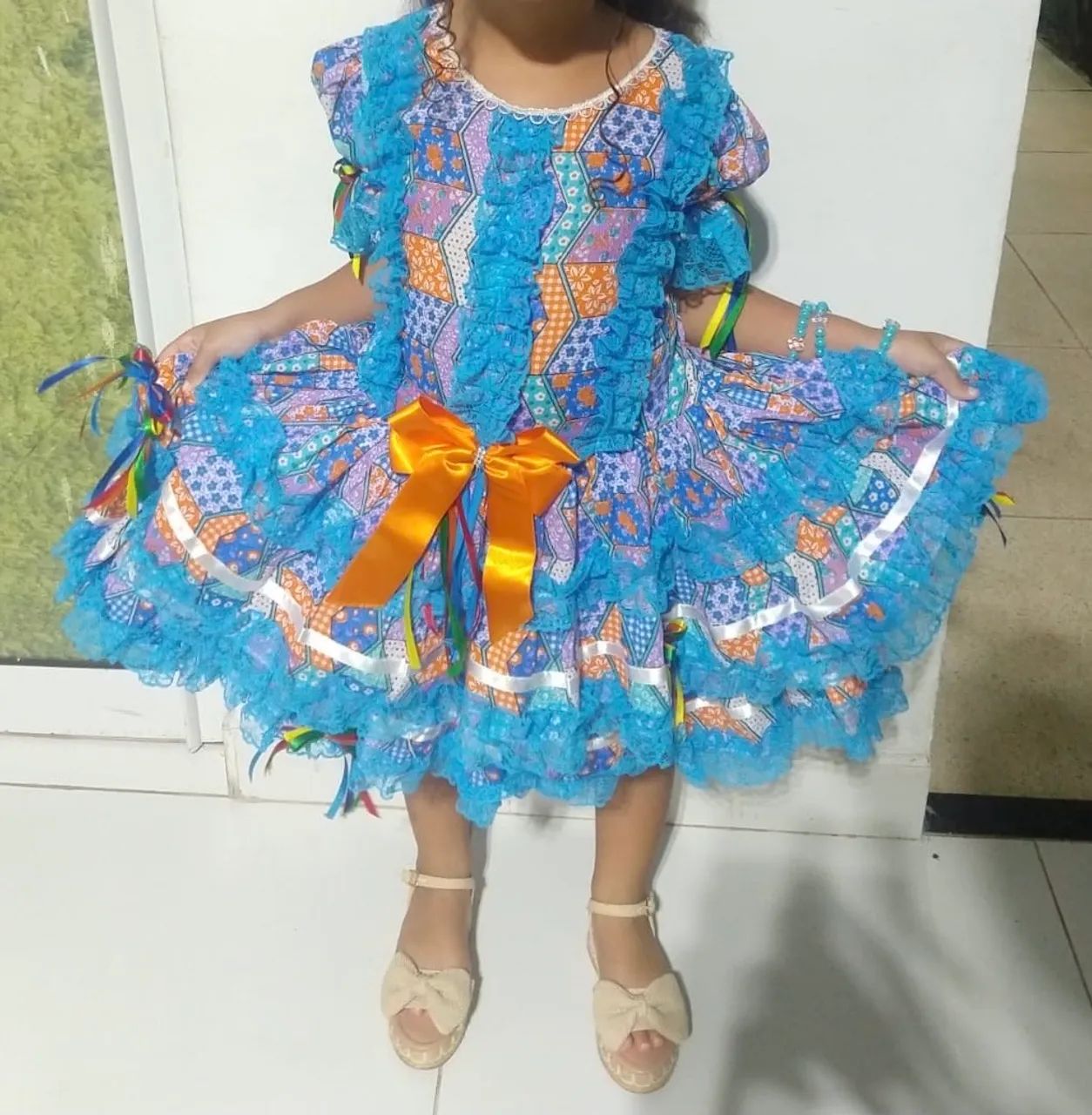 Vestido Junino + acessórios - 6 anos