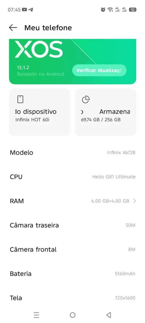Celular Infinix Hot60i 256GB 8 ram - Foto 3