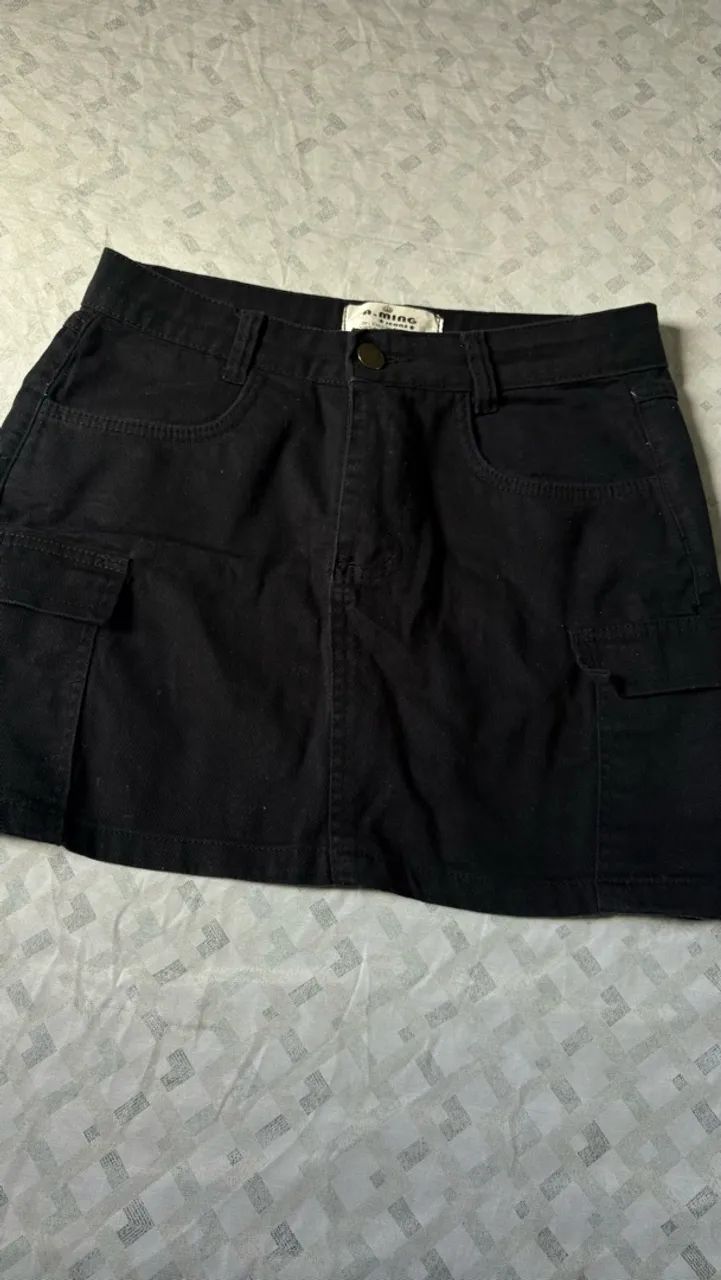 Saia Jeans Preta 