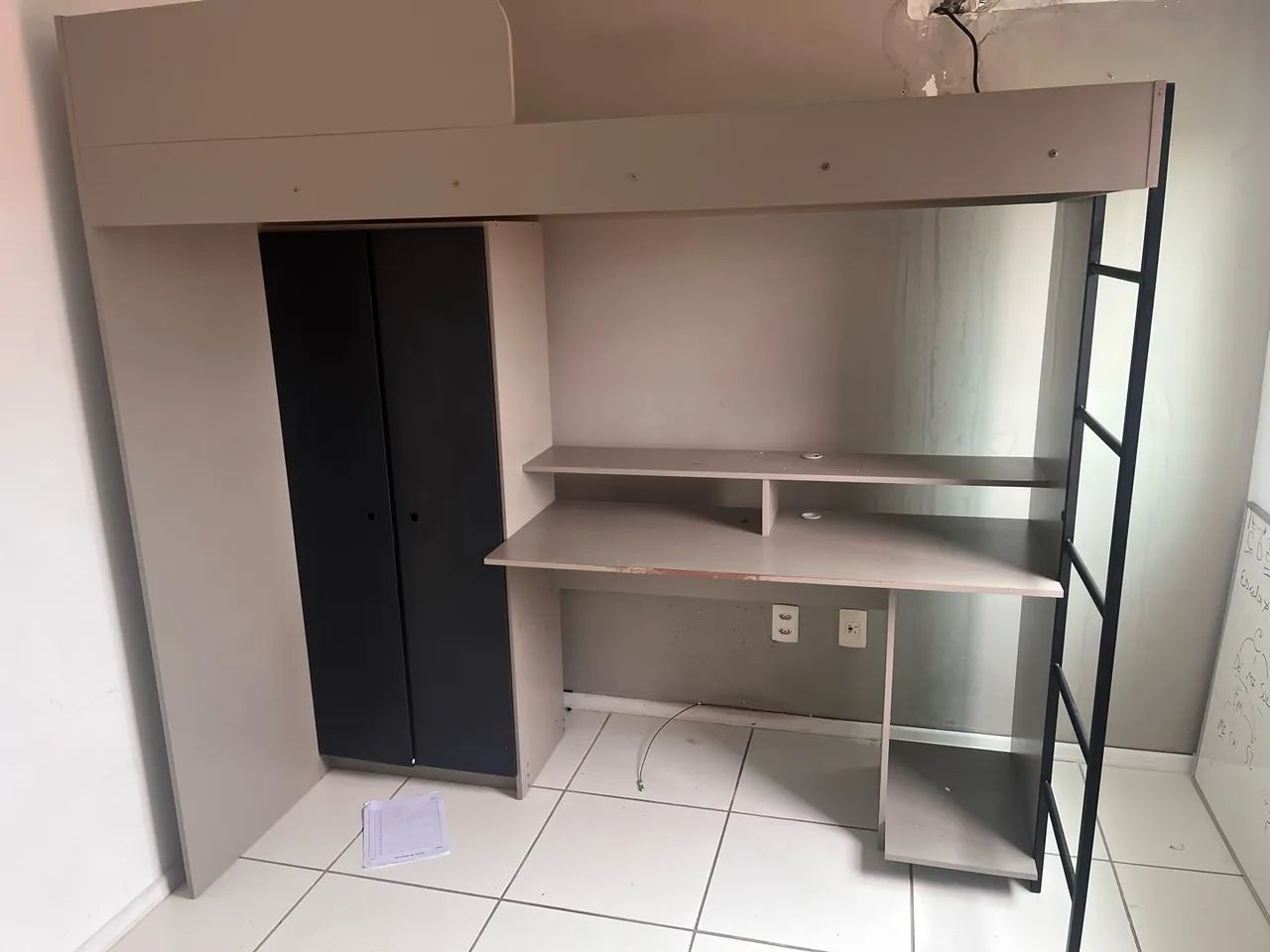 Cama Suspensa Multifuncional com Mesa Gamer 2 Portas Konza - Foto 3