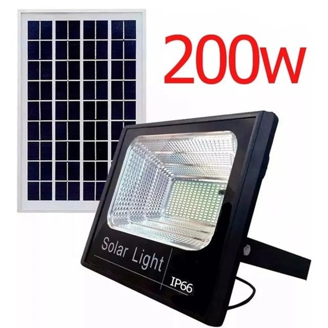 Refletor Solar 200w Luminária Energia Holofote Led Bateria sensor Iluminação - Foto 5