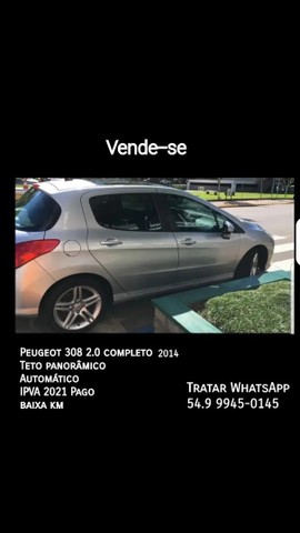 PEUGEOT 308 AUTOMÁTICO 2014 COMPLETO