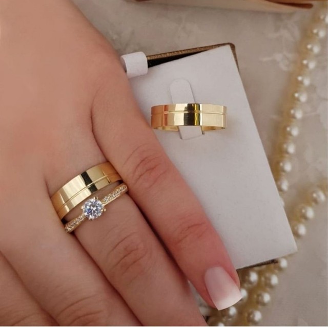 Par de Alianças Casamento Noivado Compromisso 