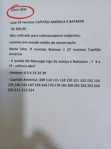 (Item 204) Lote com 35 revistas Capitão América e Batman - Foto 3