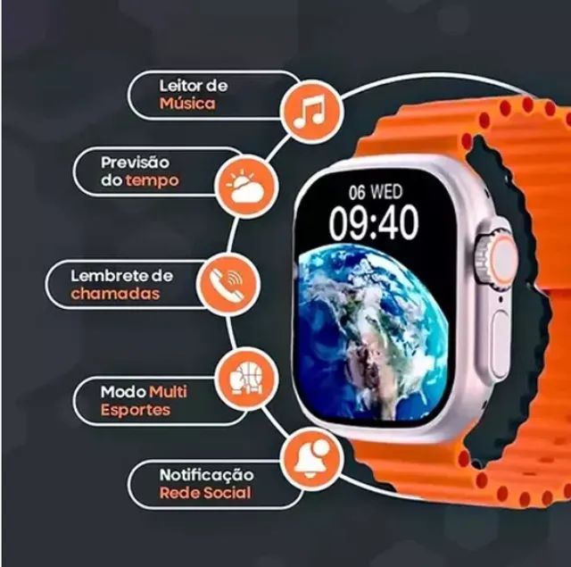 Smartwatch W69 Ulta 49mm memória 2Gb toca música NFC jogos lançamento 2023  / 2024 - Acessórios - Recreio dos Bandeirantes, Rio de Janeiro 1230896590