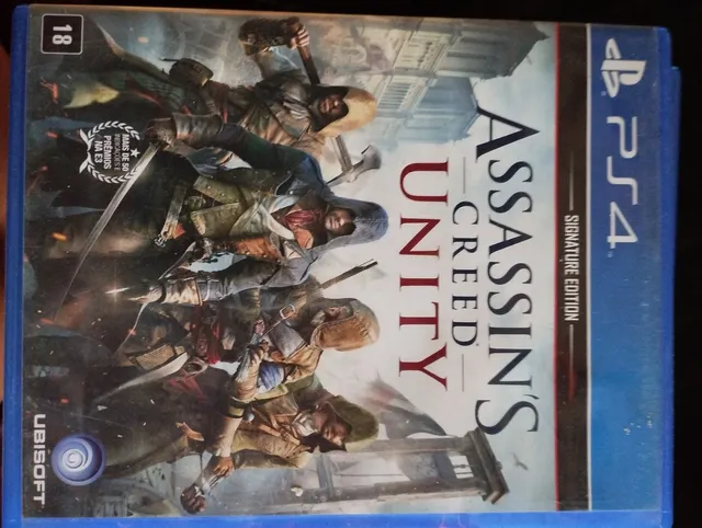 Kit assassins creed unity jogo ps4 bandeira cd caixinha de musica