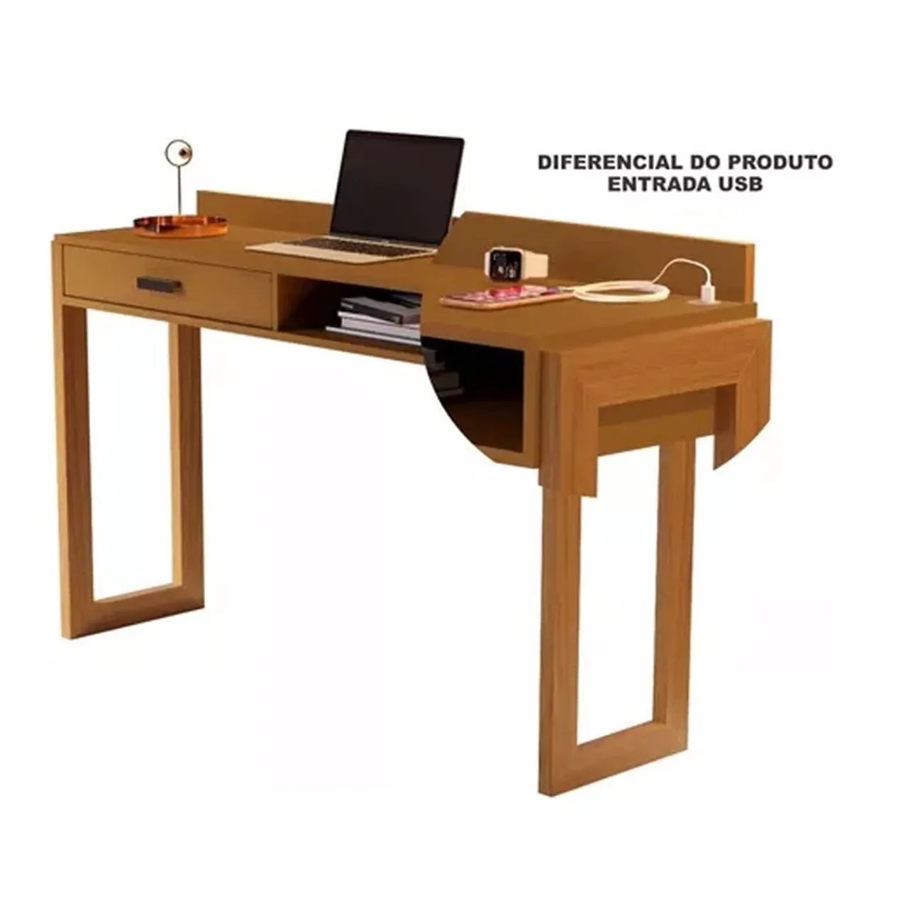 Escrivaninha com Entrada USB Design Moderno rf54 - Foto 2