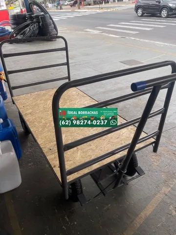 Carrinho carga plataforma 400kg - com grade