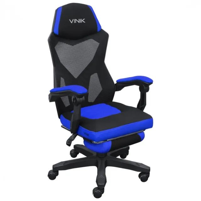 Cadeira Gamer Vinik Rocket Preta com Azul - WZetta - Foto 2