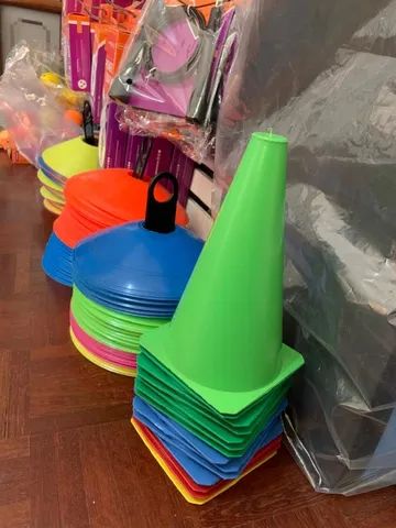 Kit 10 cones e 10 disco agilidade para treino funcional