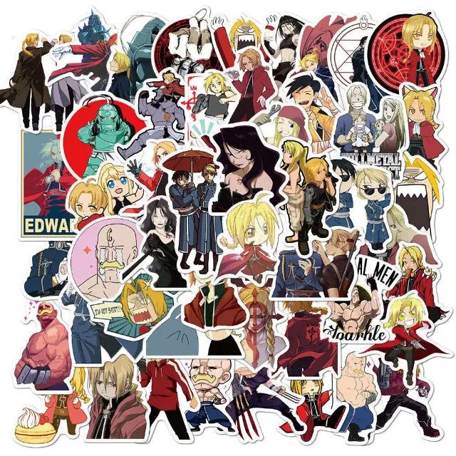 Kit 150 Adesivos de Attack on Titan, Fullmetal Alchemist e Bleach - Pcs Peças Unidades - Foto 5