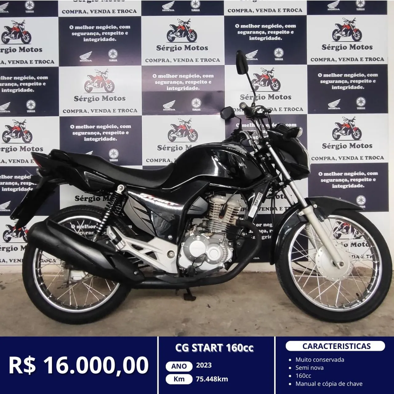 Honda CG Start 160cc 2023 - Impecável