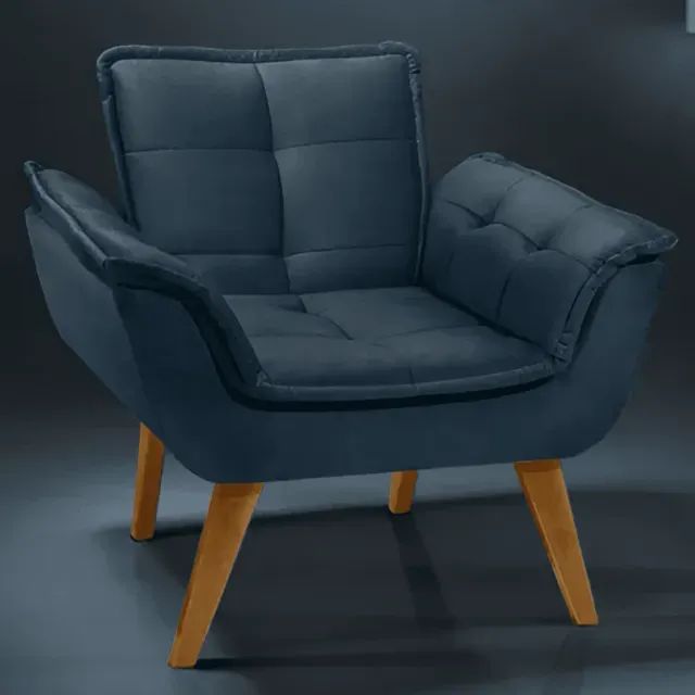 Poltrona Para Sala De Jantar No Azul Marinho