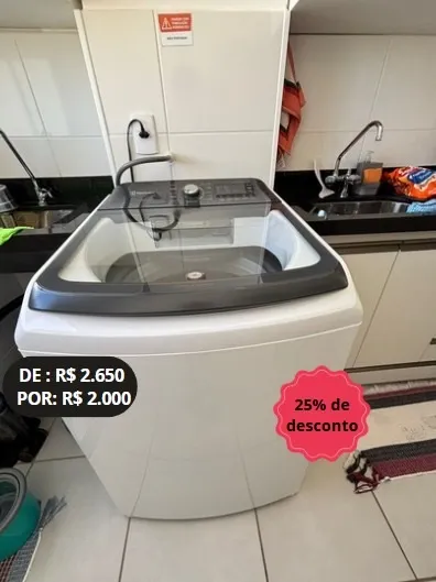 Máquina de Lavar Electrolux com 25% de Desconto