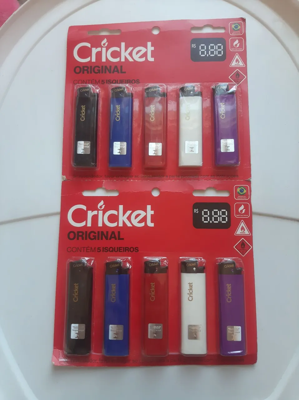 Isqueiros Cricket Originais - Pacote com 5 unidades