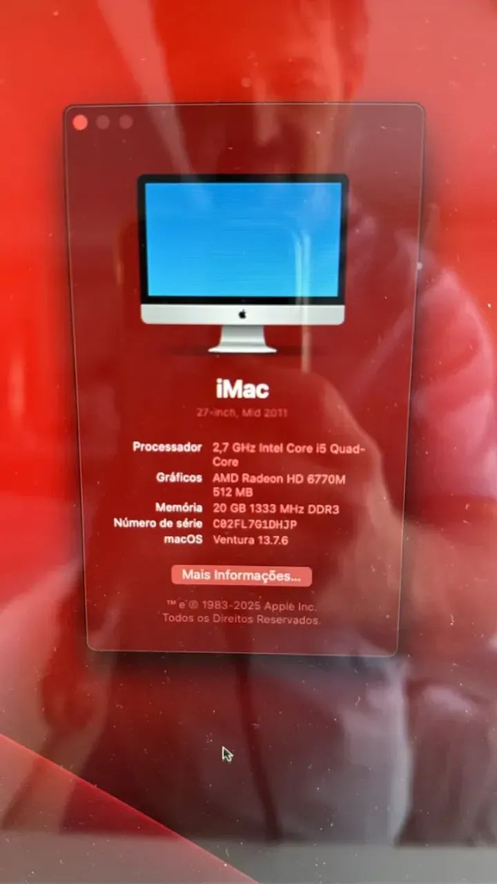 iMac 27 Mid 2011 atualizado com SSD e 20GB RAM - Computadores e