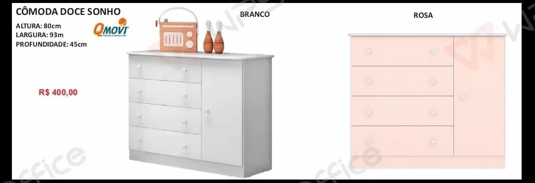 Cômoda 4 gavetas nova montagem grátis  - Foto 2