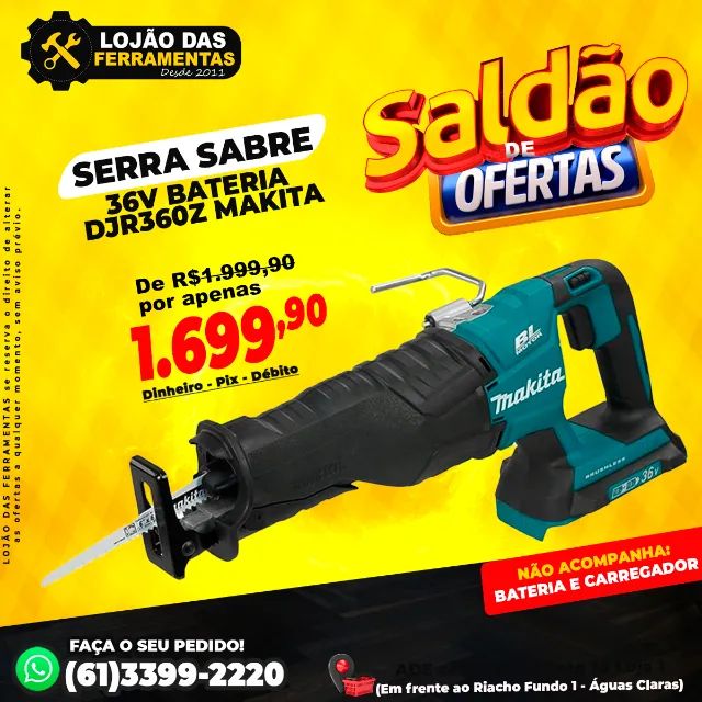 Serra Sabre 36v Bateria Djr360z Makita