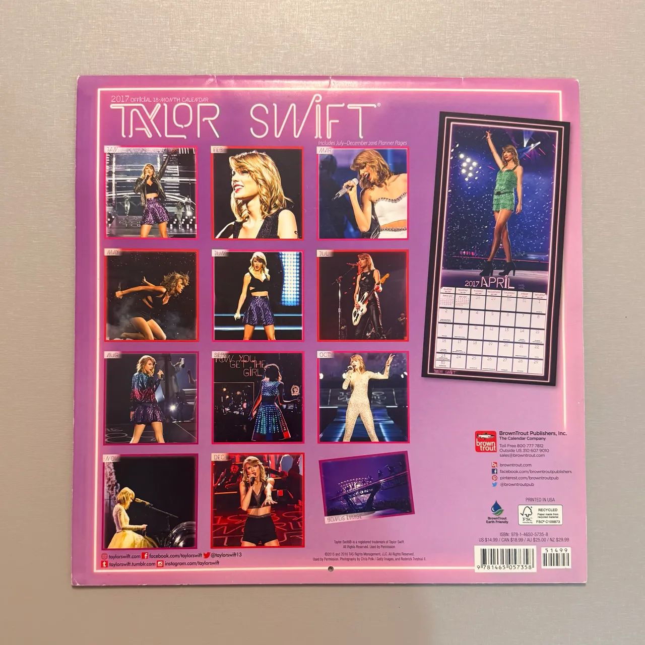 Calendário de 2017 - Taylor Swift  - Foto 4