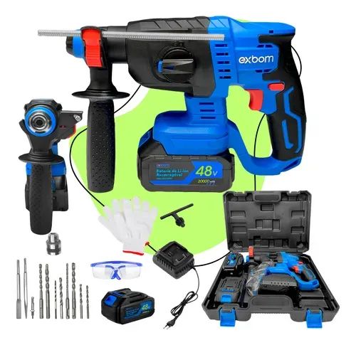 Martelete Perfurador Brushless 2000mah Azul - Foto 2