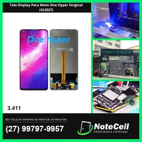 Tela Display Para Moto One Hyper Original (Xt2027)- Instalação Expressa Em 30 Minutos!